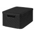CURVER úložný box RATTAN M, 39,3 x 29,3 x 18,7 cm, černá, 03618-308