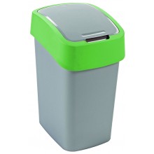 CURVER FLIP BIN 9L Odpadkový koš 35 x 18,9 x 23,5 cm stříbrná/zelená 02170-P80