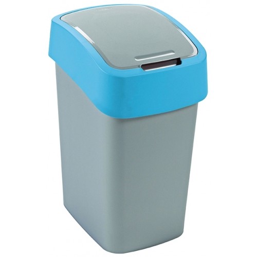 CURVER FLIP BIN 25L Odpadkový koš 47 x 26 x 34 cm stříbrná/modrá 02171-734 CURVER FLIP BIN 25L Odpadkový koš 47 x 26 x 34 cm stříbrná/modrá 02171-734