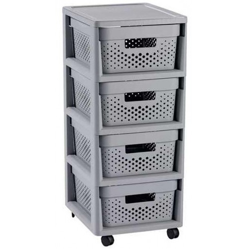 CURVER INFINITY 4x11L Regál se šuplíky 36 x 29,5 x 65,5 cm puntíky, šedé 04356-099 CURVER INFINITY 4x11L Regál se šuplíky 36 x 29,5 x 65,5 cm puntíky, šedé 04356-099