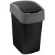 CURVER FLIP BIN 9L Odpadkový koš 35 x 18,9 x 23,5 cm černá/stříbrná 02170-Y09