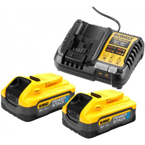 DeWALT DCB1104H2 PowerStack Sada akumulátorů 18V (2x5,0Ah) + nabíječka DeWALT DCB1104H2 PowerStack Sada akumulátorů 18V (2x5,0Ah) + nabíječka