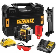 DeWALT DCE089D1R Aku křížový laser 3x360°, červený paprsek (10,8V/1x2,0Ah/30/60m)