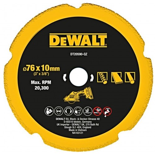 DeWALT DT20590 Diamantový řezný kotouč 76mm pro DCS438 DeWALT DT20590 Diamantový řezný kotouč 76mm pro DCS438