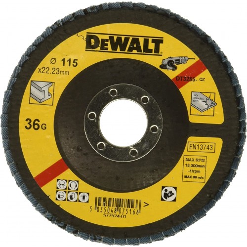 DeWALT DT3256 Brusný lamelový kotouč na kov 115 mm, vypouklý, 60G DeWALT DT3256 Brusný lamelový kotouč na kov 115 mm, vypouklý, 60G