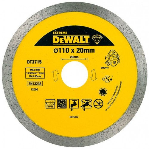DeWALT DT3715 Diamantový kotouč 110 x 20 mm pro DWC410 DeWALT DT3715 Diamantový kotouč 110 x 20 mm pro DWC410