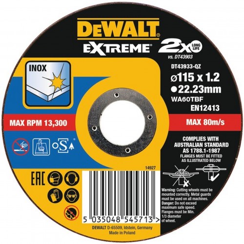 DeWALT DT43933 řezný kotouč na nerez 115 mm DeWALT DT43933 řezný kotouč na nerez 115 mm