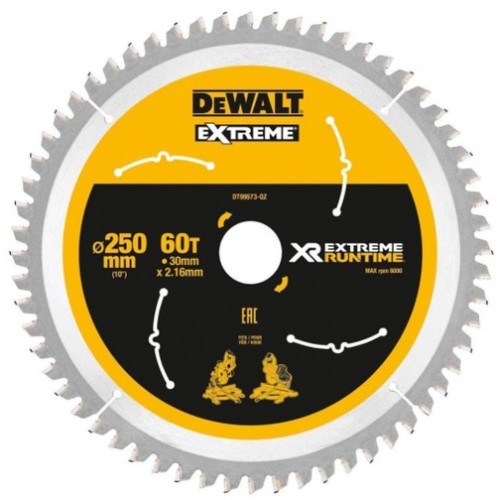 DeWALT DT99573 Pilový kotouč 250 x 30 mm, 60 zubů FZ 7 ° DeWALT DT99573 Pilový kotouč 250 x 30 mm, 60 zubů FZ 7 °