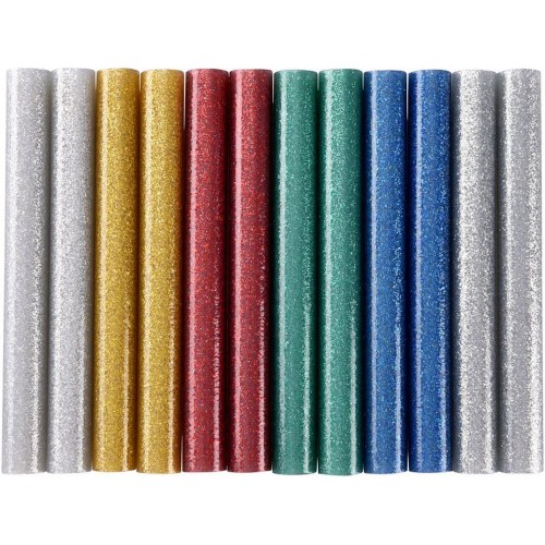 EXTOL CRAFT tyčinky tavné 11x100mm 12ks mix barev se třpytem 9911 EXTOL CRAFT tyčinky tavné 11x100mm 12ks mix barev se třpytem 9911
