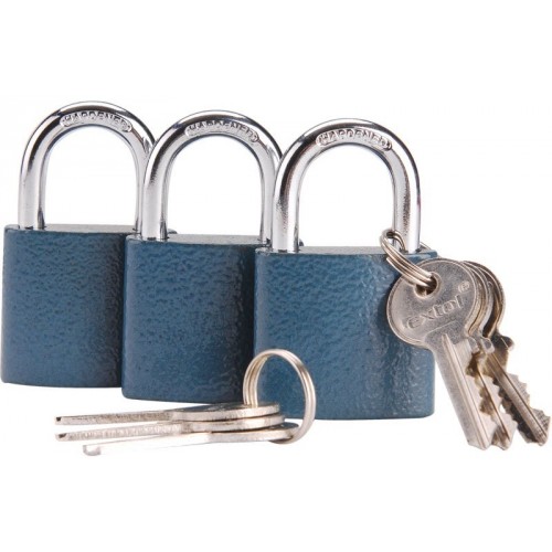 EXTOL CRAFT zámky visací 38mm sjednocené na jeden klíč, sada 3ks 93101 EXTOL CRAFT zámky visací 38mm sjednocené na jeden klíč, sada 3ks 93101