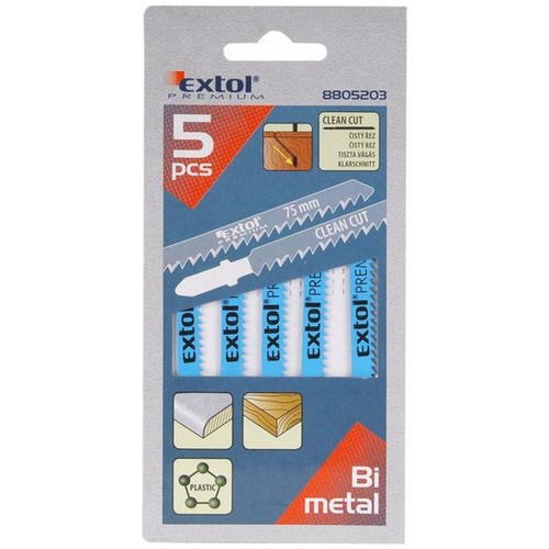 EXTOL PREMIUM pilové plátky, úchyt: BOSCH, sada 5ks 8805203 EXTOL PREMIUM pilové plátky, úchyt: BOSCH, sada 5ks 8805203