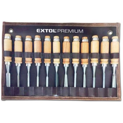 EXTOL PREMIUM dláta řezbářská, sada 12ks 8812405 EXTOL PREMIUM dláta řezbářská, sada 12ks 8812405