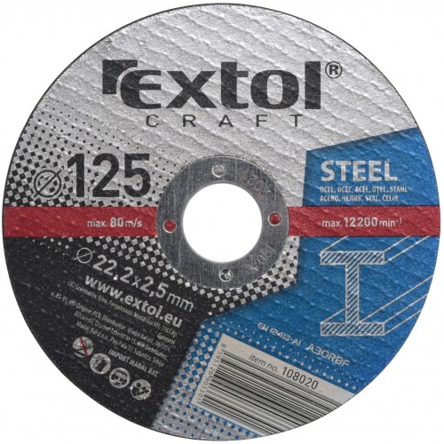 EXTOL CRAFT kotouče 125x2,5x22,2mm, řezné na kov 5ks 108020 EXTOL CRAFT kotouče 125x2,5x22,2mm, řezné na kov 5ks 108020