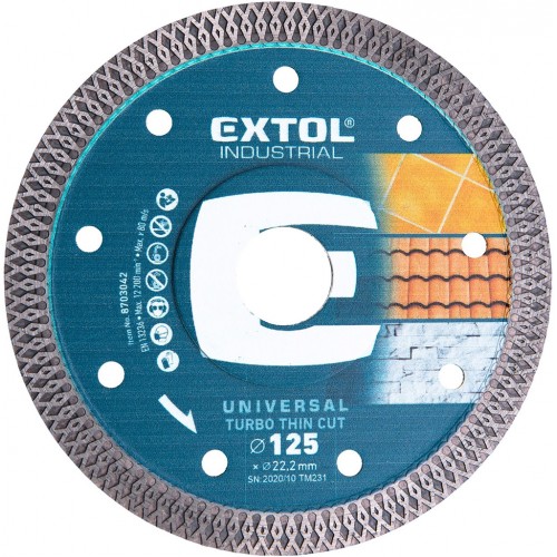 EXTOL INDUSTRIAL kotouč diamantový řezný 125x22,2mm TURBO THIN CUT, 8703042 EXTOL INDUSTRIAL kotouč diamantový řezný 125x22,2mm TURBO THIN CUT, 8703042