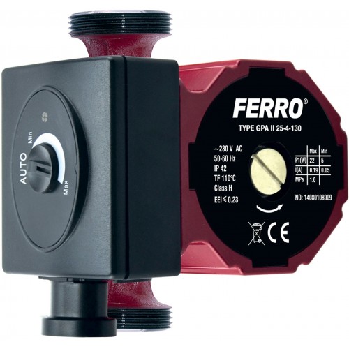 FERRO Oběhové elektronické čerpadlo 25-40, 130mm W0603 FERRO Oběhové elektronické čerpadlo 25-40, 130mm W0603