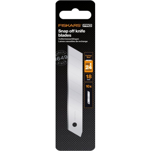 Fiskars CarbonMax břity pro odlamovací nůž 18 mm, 10 ks 1048066 Fiskars CarbonMax břity pro odlamovací nůž 18 mm, 10 ks 1048066
