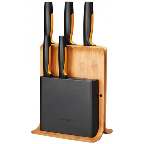 FISKARS Functional Form Bambusový blok s pěti noži 1057552 FISKARS Functional Form Bambusový blok s pěti noži 1057552