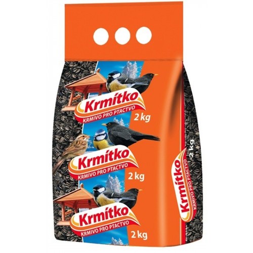 KRMÍTKO Krmivo pro ptactvo - slunečnice žíhaná 2 kg KRMÍTKO Krmivo pro ptactvo - slunečnice žíhaná 2 kg