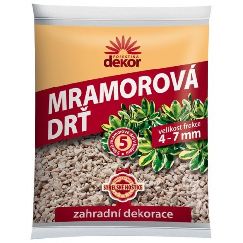 FORESTINA Dekor Mramorová drť 4-7mm, 5l FORESTINA Dekor Mramorová drť 4-7mm, 5l