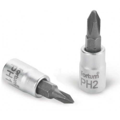 FORTUM hlavice zástrčná šroubovák, 1/4", PH 1, L 37mm 4701811
