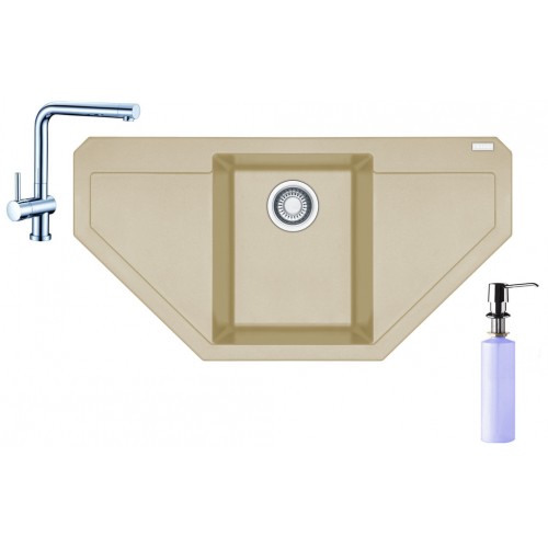 Franke SET G85 granitový dřez MRG 612 E sahara+ baterie Samoa+dávkovač FD 300 Franke SET G85 granitový dřez MRG 612 E sahara+ baterie Samoa+dávkovač FD 300