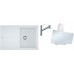 Franke SET G144 granitový dřez BFG 611-78 bílá + baterie FP 8244.031 + odsavač par FPJ 915 V WH A