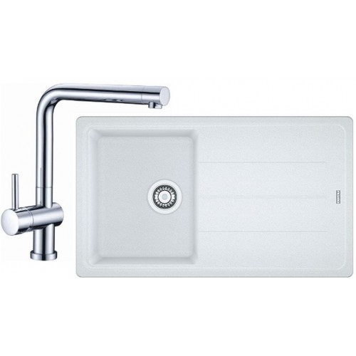 Franke SET G129 granitový dřez BFG 611-86 bílá led + baterie Samoa chrom Franke SET G129 granitový dřez BFG 611-86 bílá led + baterie Samoa chrom