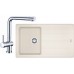 Franke SET G129 granitový dřez BFG 611-86 vanilka + baterie Samoa chrom