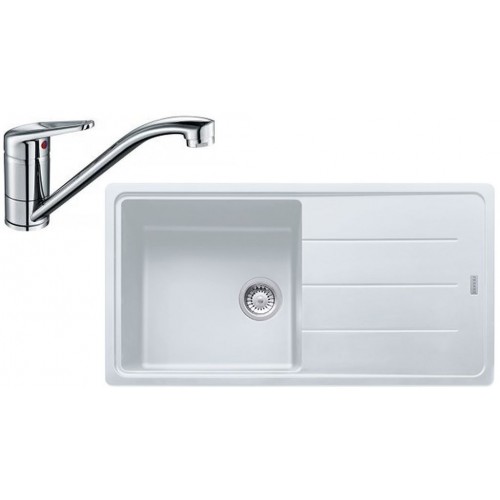 Franke SET G133 granitový dřez BFG 611 bílá led + baterie FC 9541.031 chrom Franke SET G133 granitový dřez BFG 611 bílá led + baterie FC 9541.031 chrom