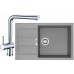 Franke SET T54 tectonitový dřez SID 611-78/45 BB šedá + baterie Samoa chrom