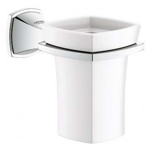 GROHE Grandera držák s keramickým pohárkem, chrom 40626000 GROHE Grandera držák s keramickým pohárkem, chrom 40626000