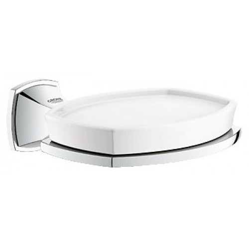 GROHE Grandera držák s keramickou mýdlenkou, chrom 40628000 GROHE Grandera držák s keramickou mýdlenkou, chrom 40628000