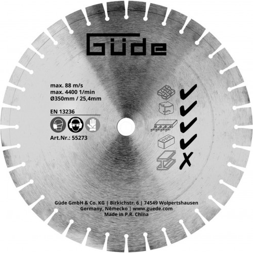 GÜDE diamantový segmentový kotouč 350/25,4 mm pro GBTS 350 55273 GÜDE diamantový segmentový kotouč 350/25,4 mm pro GBTS 350 55273