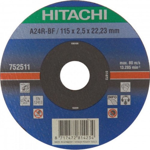 HiKOKI 752511 Řezný kotouč na kov 115x22,23x2,5mm HiKOKI 752511 Řezný kotouč na kov 115x22,23x2,5mm