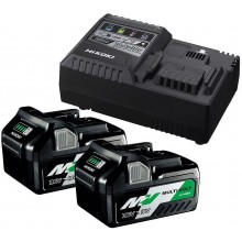 HiKOKI UC18YSL3WEZ Sada aku. a nabíječky (2x BSL36A18 Multivolt 18V/36V (5,0/2,5+UC18YSL3)