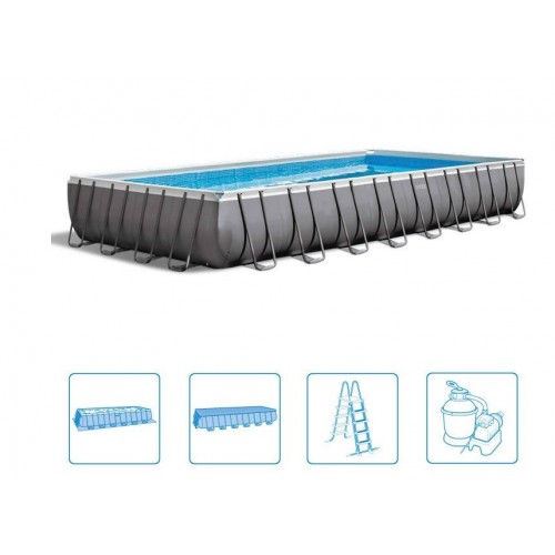 INTEX ULTRA FRAME RECTANGULAR POOL 9,75 x 4,88 x 1,32 m, 26372GN INTEX ULTRA FRAME RECTANGULAR POOL 9,75 x 4,88 x 1,32 m, 26372GN