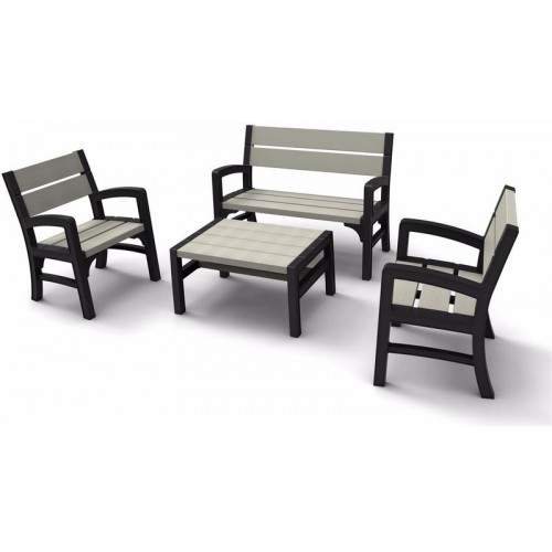 KETER MONTERO Set zahradní z laviček, grafit/šedá 17205049 KETER MONTERO Set zahradní z laviček, grafit/šedá 17205049