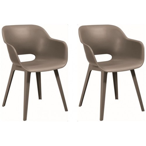 KETER AKOLA Židle 2 ks, 56,5 x 55 x 80 cm, cappuccino 17207305 KETER AKOLA Židle 2 ks, 56,5 x 55 x 80 cm, cappuccino 17207305