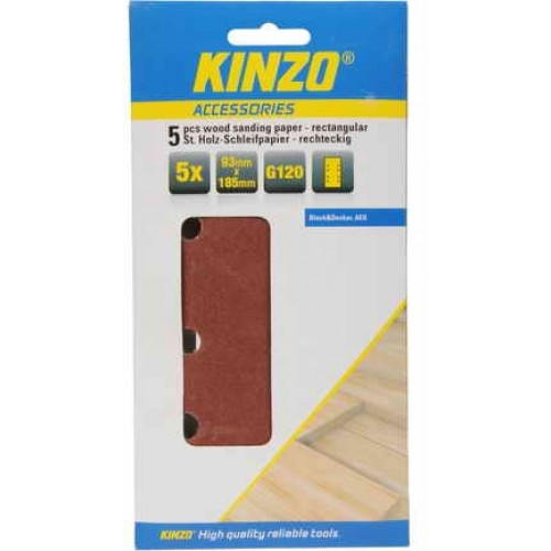 KINZO - brusný papír 93x185mm A120 - 5ks 71710