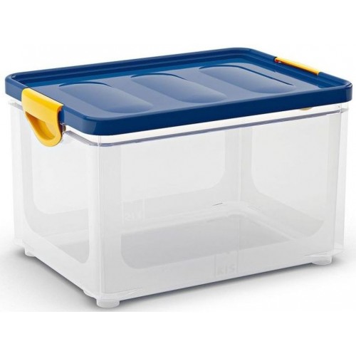 KIS CLIPPER BOX L 33L 47x33,5x28,5cm transparentní/modré víko KIS CLIPPER BOX L 33L 47x33,5x28,5cm transparentní/modré víko