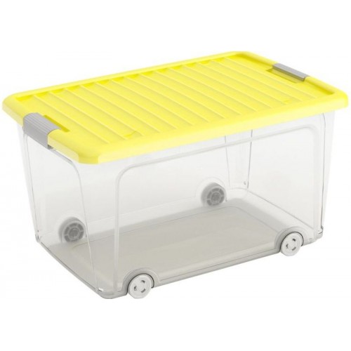 KIS W BOX L 50L 56,5x39x31,5cm transparentní/žluté víko KIS W BOX L 50L 56,5x39x31,5cm transparentní/žluté víko