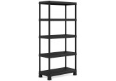 KIS PLUS 120/5 regál 120x40x187cm, 5 polic, černý