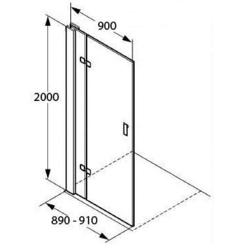KLUDI ESPRIT otočné dveře 900 mm, levé 56T0999L KLUDI ESPRIT otočné dveře 900 mm, levé 56T0999L