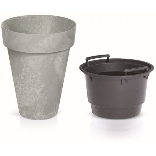 Prosperplast CUBE SLIM BETON Effect Květináč s vkladem 35,5cm, 12l, šedý DCUS355E Prosperplast CUBE SLIM BETON Effect Květináč s vkladem 35,5cm, 12l, šedý DCUS355E