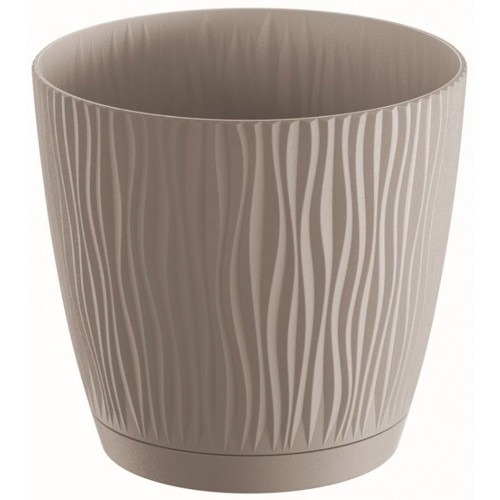 PROSPERPLAST SANDY P Květináč s miskou 14,9 cm, mocca DSY150P PROSPERPLAST SANDY P Květináč s miskou 14,9 cm, mocca DSY150P