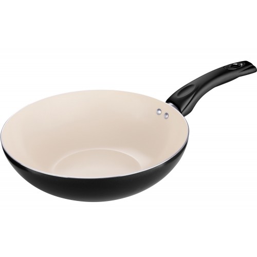 LAMART Keramická pánev WOK Ecolor LTK2808BW, 280mm, černá, 42000205