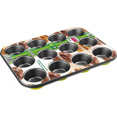 LAMART BASE Forma na muffiny LT3022, 35x26cm, zelená, 42000308