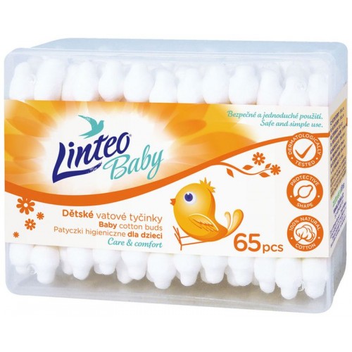 LINTEO BABY Vatové tyčinky 65ks v boxu 1007/6 LINTEO BABY Vatové tyčinky 65ks v boxu 1007/6