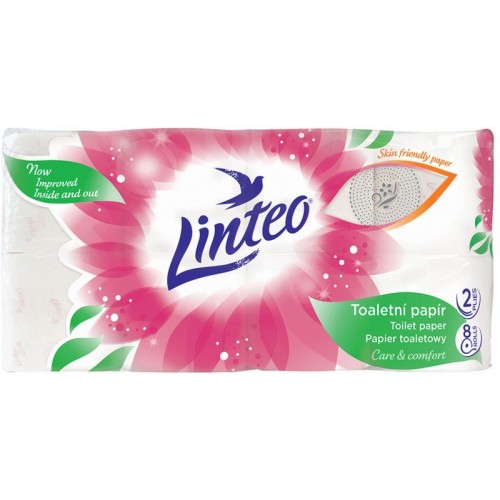 LINTEO Toaletní papír 8 rolí, bílý, 2-vrstvý 20678 LINTEO Toaletní papír 8 rolí, bílý, 2-vrstvý 20678