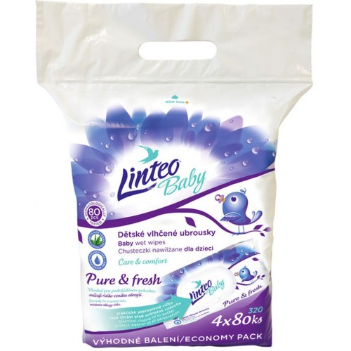 LINTEO BABY Vlhčené ubrousky 80ks 3+1 25759A LINTEO BABY Vlhčené ubrousky 80ks 3+1 25759A